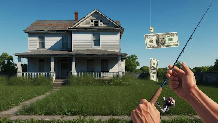 Fishing with money to pay cash for house - Not a scam